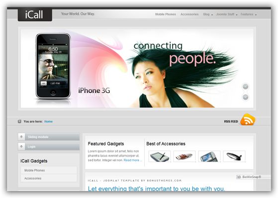 iCall May 2009 Joomla Template