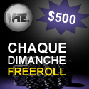 Tous les dimanche Freeroll 500€